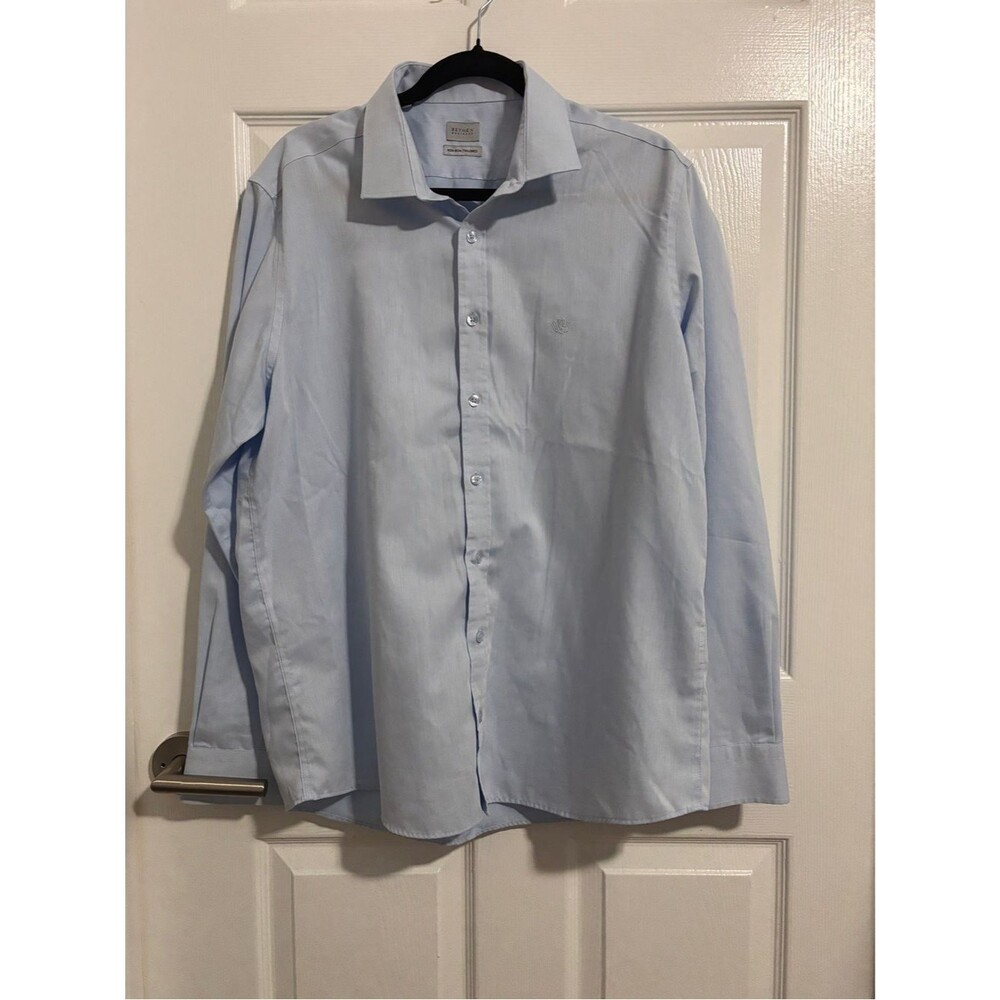 Beymen Business Men's XL Light Blue 100% Cotton Non Iron Tailored Dress Shirt